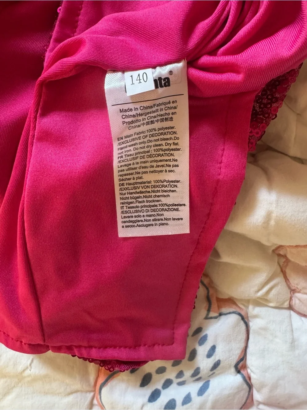 Lolanta Girls Hot Pink Sequin Dance Costume Set – Size 140 (8-9years)  – NWT